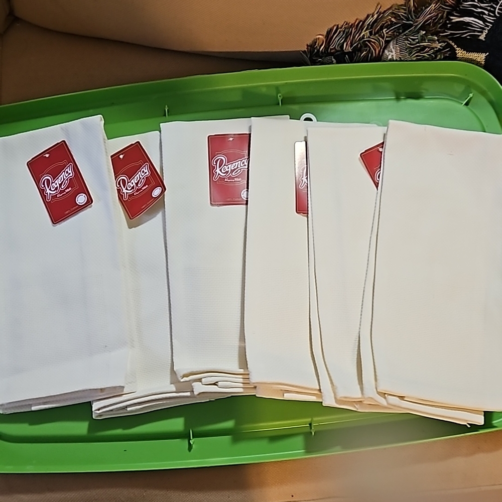 6 kitchen towels or napkins